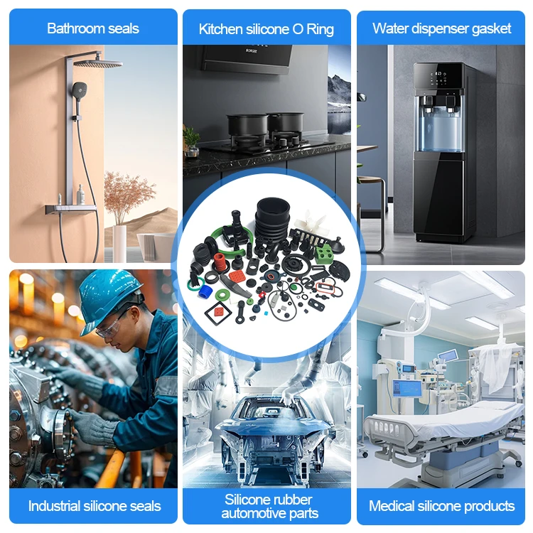 Custom NBR FKM EPDM Silicone Rubber Plug Seal Parts Various Part Sizes Molding and Cutting Services for Seal Applications