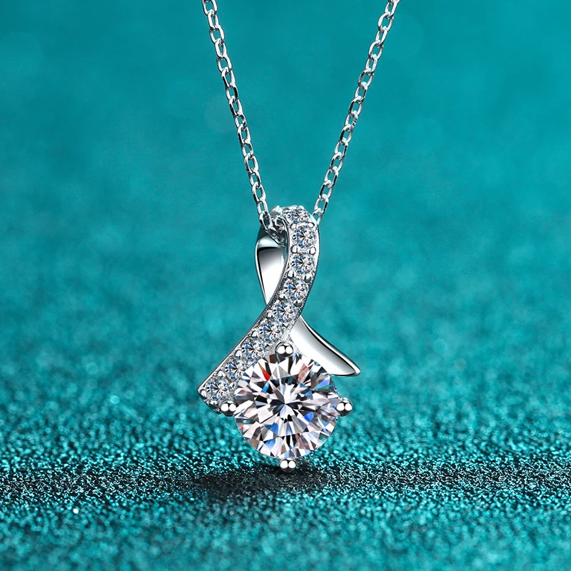 Minimalist S925 Silver Moissanite Pendant Necklace
