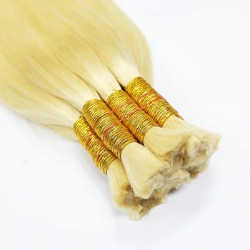 12A Machine Weft Human Hair Bulk Light Color Factory Wholesale Straight Double Drawn Raw Virgin Hair For Hair Extensions