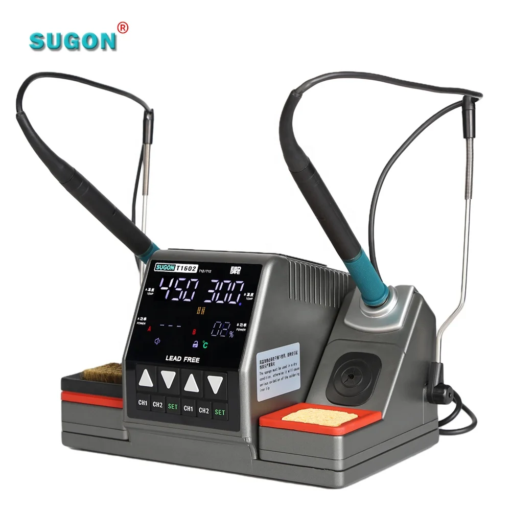 Adjustable Temperature 2 in 1 ESD Soldering Station SMD Rework Station Hot Air Gun Soldering Iron Set for Repair Welding