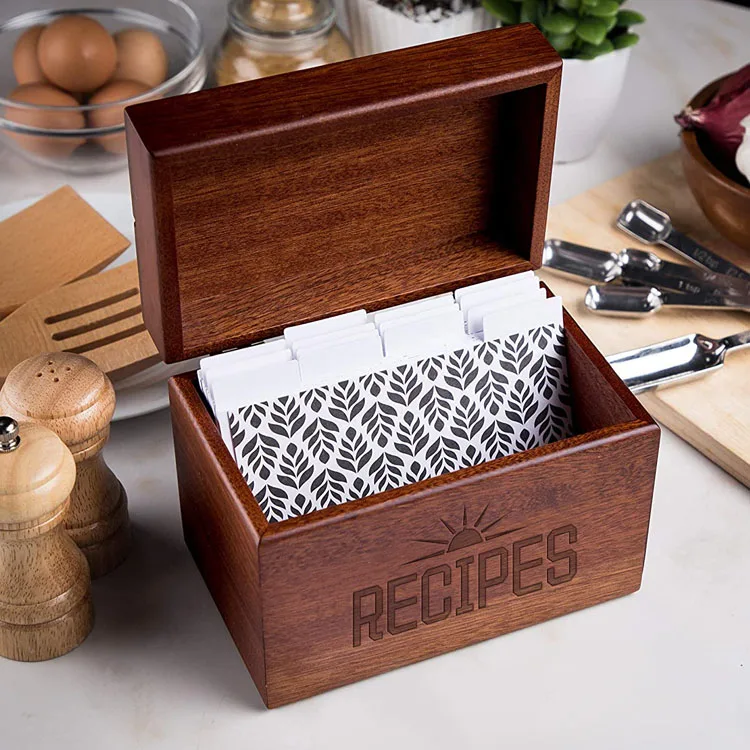 Cute Gift For Women Rustic 100 Double Sided Recipe Cards Wood Dividers
