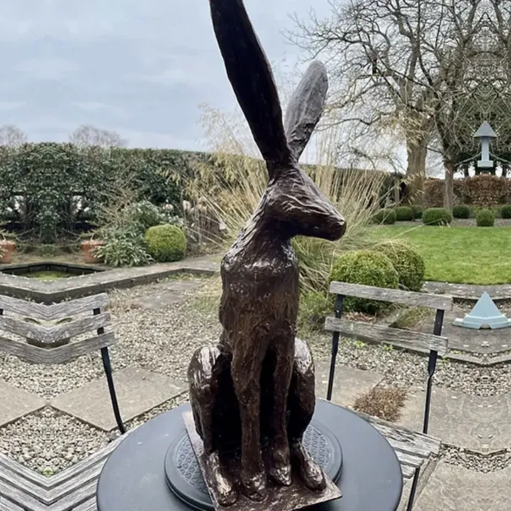 Modern Metal Cast Bronze Dancing Rabbits Statue Customized Size Animal ...