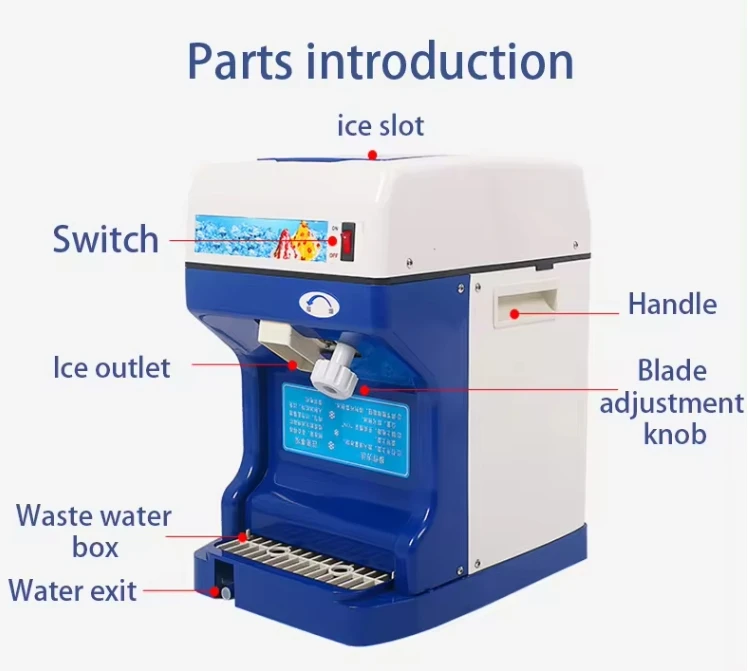 Commercial Ice Shaver Crusher 120 Kg/h Electric Snow Cone Maker Machine Small Commercial  Machine Plastic Guangzhou supplier