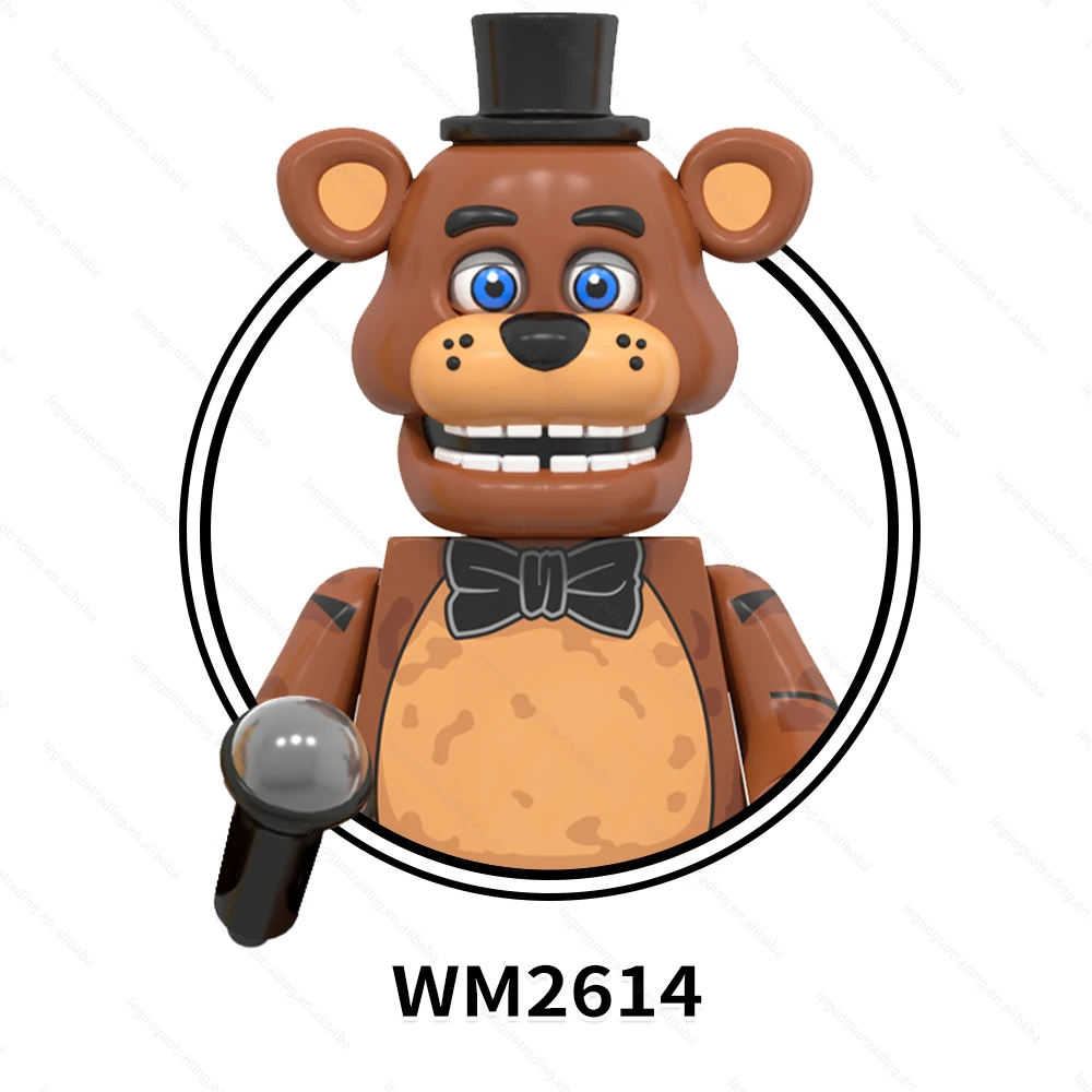 WM6170 FNAF Five Night at Freddy Chica Mike Abby Spring Bonnie Golden Freddy Foxy Mini Educational Building Blocks Toys for Kids