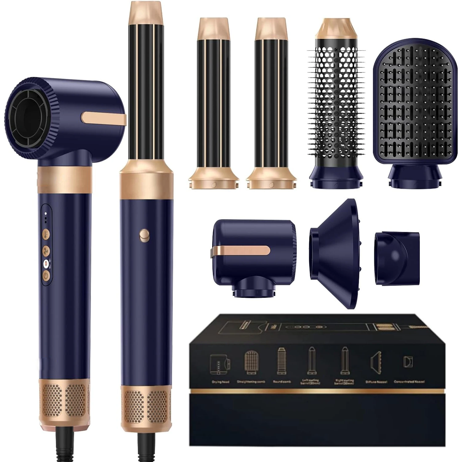 OEM Factory 7 in 1 High Speed Brushless BLDC Motor Hair Dryer for Women Professional 7 in 1 Hair Dryer