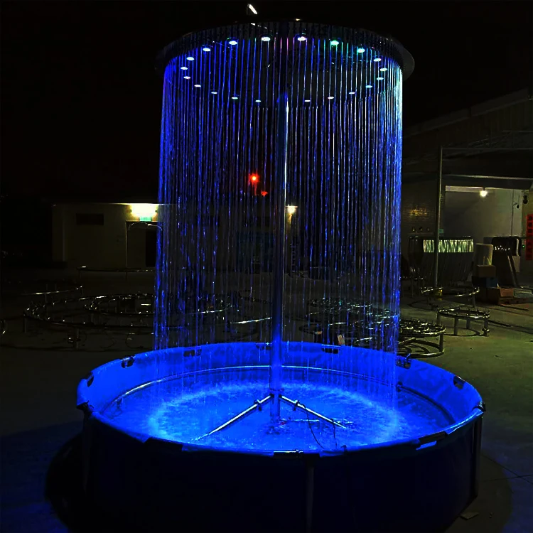 Outdoor Software Control Graphical Digital Waterfall Colorful Light Fountains Water Rain Curtain
