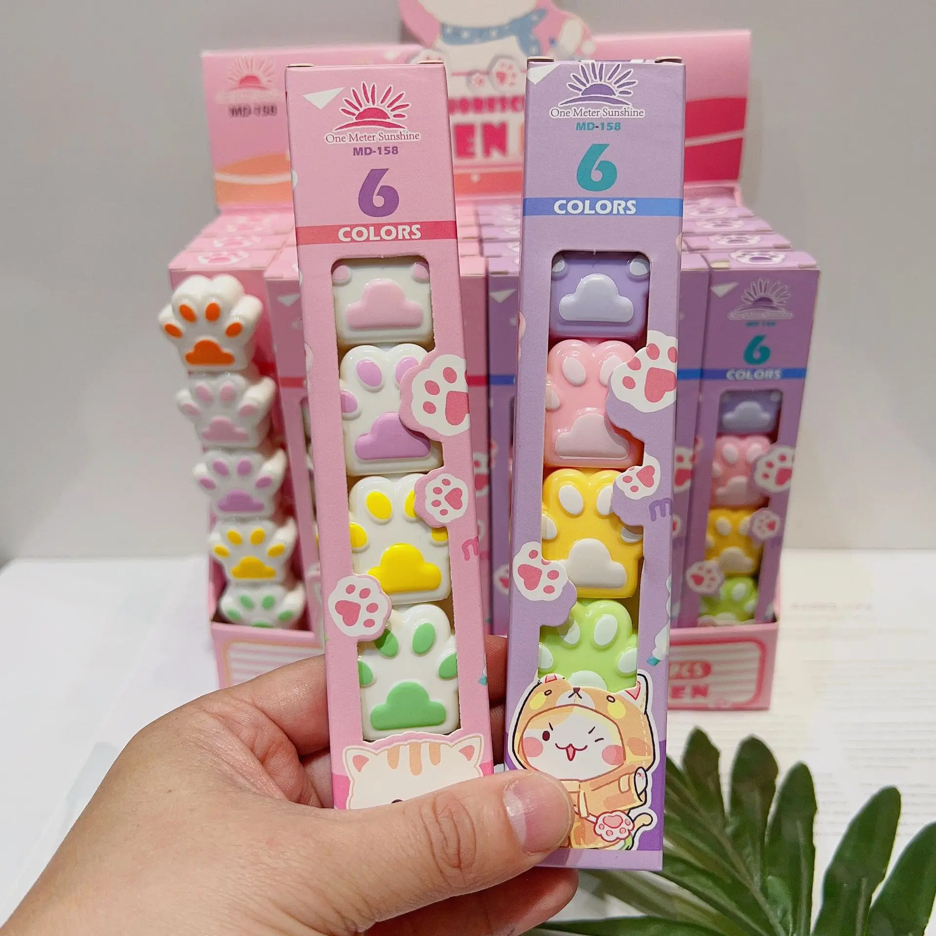 24 Surligneurs Forme Bonbon Kawaii - Mini Stylos Fluorescents Couleurs Vives Pour Enfants
