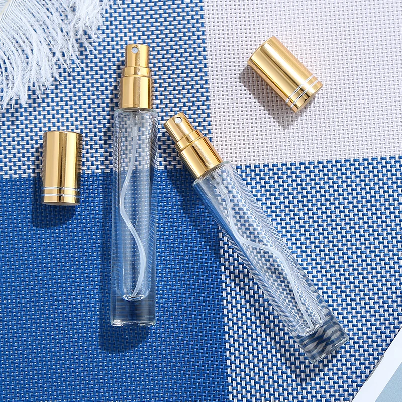 Botol Parfum Silinder Isi Ulang 10ml Botol Semprot Kaca Pengabut Parfum Ukuran Perjalanan