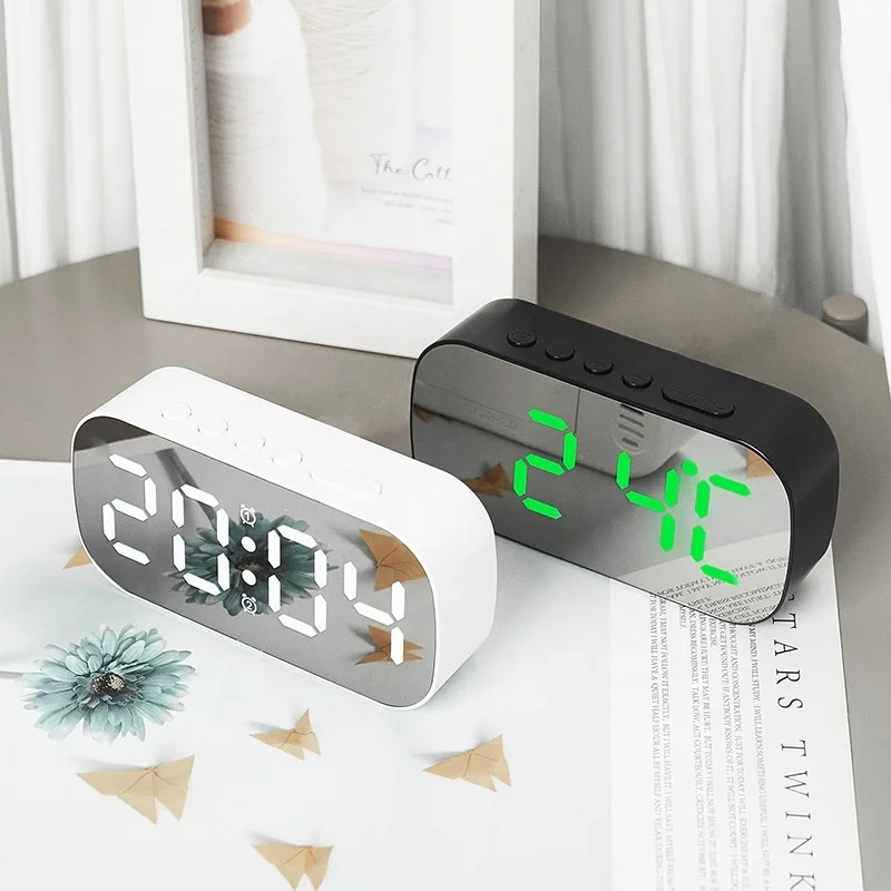 New Multifunctional Brightness Adjustable Display Temperature Date Time Bedside Table Digital LED Alarm Clock for Bedroom