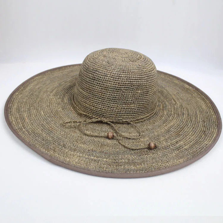 Новое поступление натуральная мадагаскарская соломенная шляпа из рафии церковные шляпы для женщин и девушек высокое