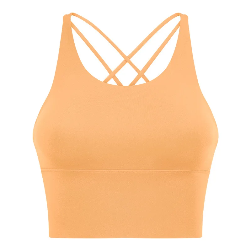 Yellow Oranges Print Yoga U Neck Orange Sports Bra With Padded Cups For  Women Perfect For Pilates, Gym, And Raceback From Dianweiliu, $13.12