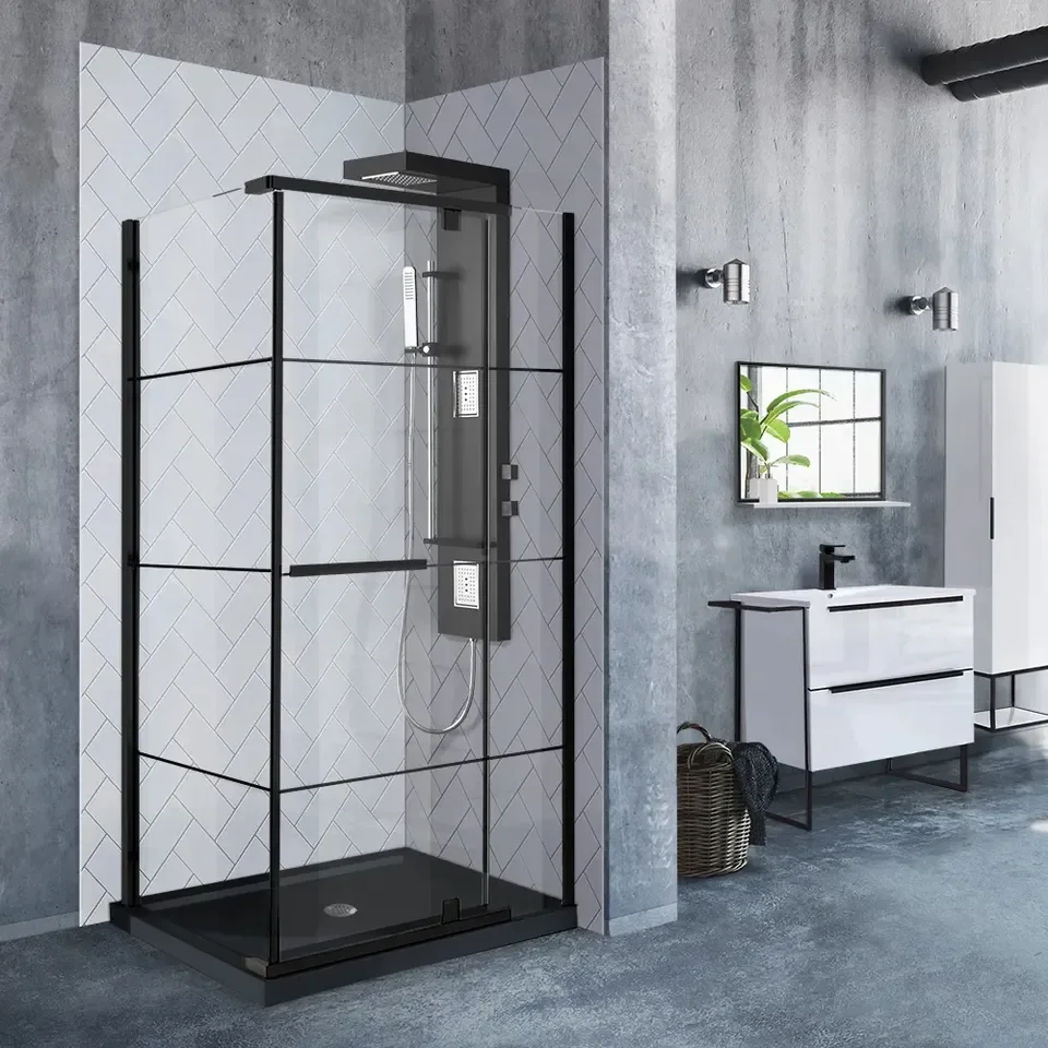 Black Frame Clean Aluminum Simple Shower Room Buy Shower Room,Black