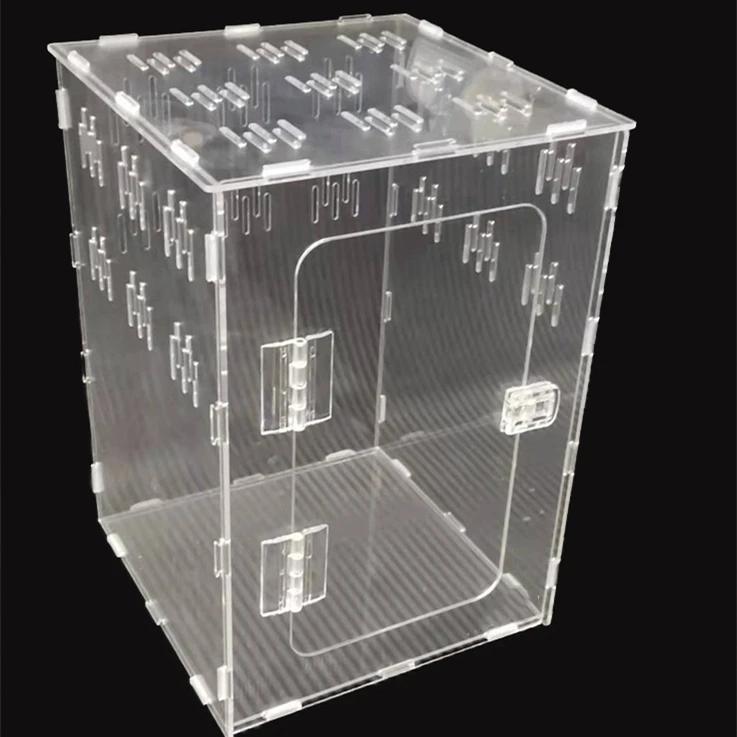 Clear Acrylic Climbing Pet Plexiglass Feeding Box Rectangle House