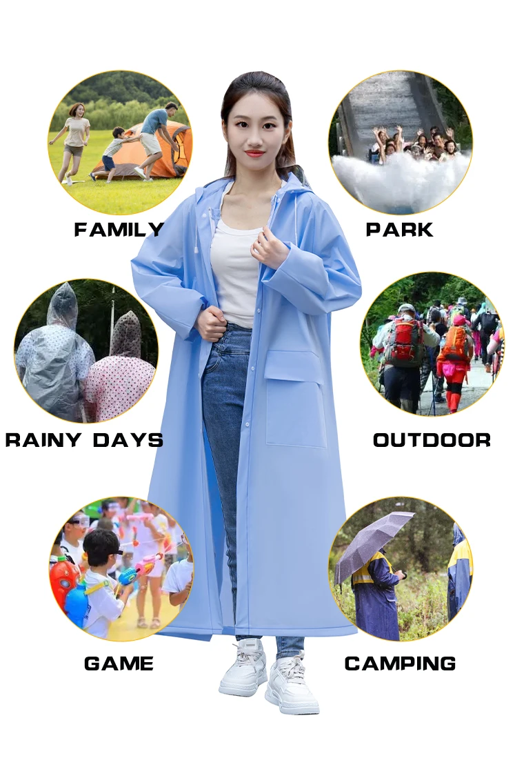 High Quality Portable Rain Coat Waterproof Quick Dry Plastic Material for Adults & Kids for Outdoor Hiking & Camping manufacture