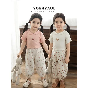 X4497 Custom Design Cartoon Rabbit Embroidery Kids Girls T Shirt Soft Child Girls Tshirts and Tops Toddler Oversized T-shirts