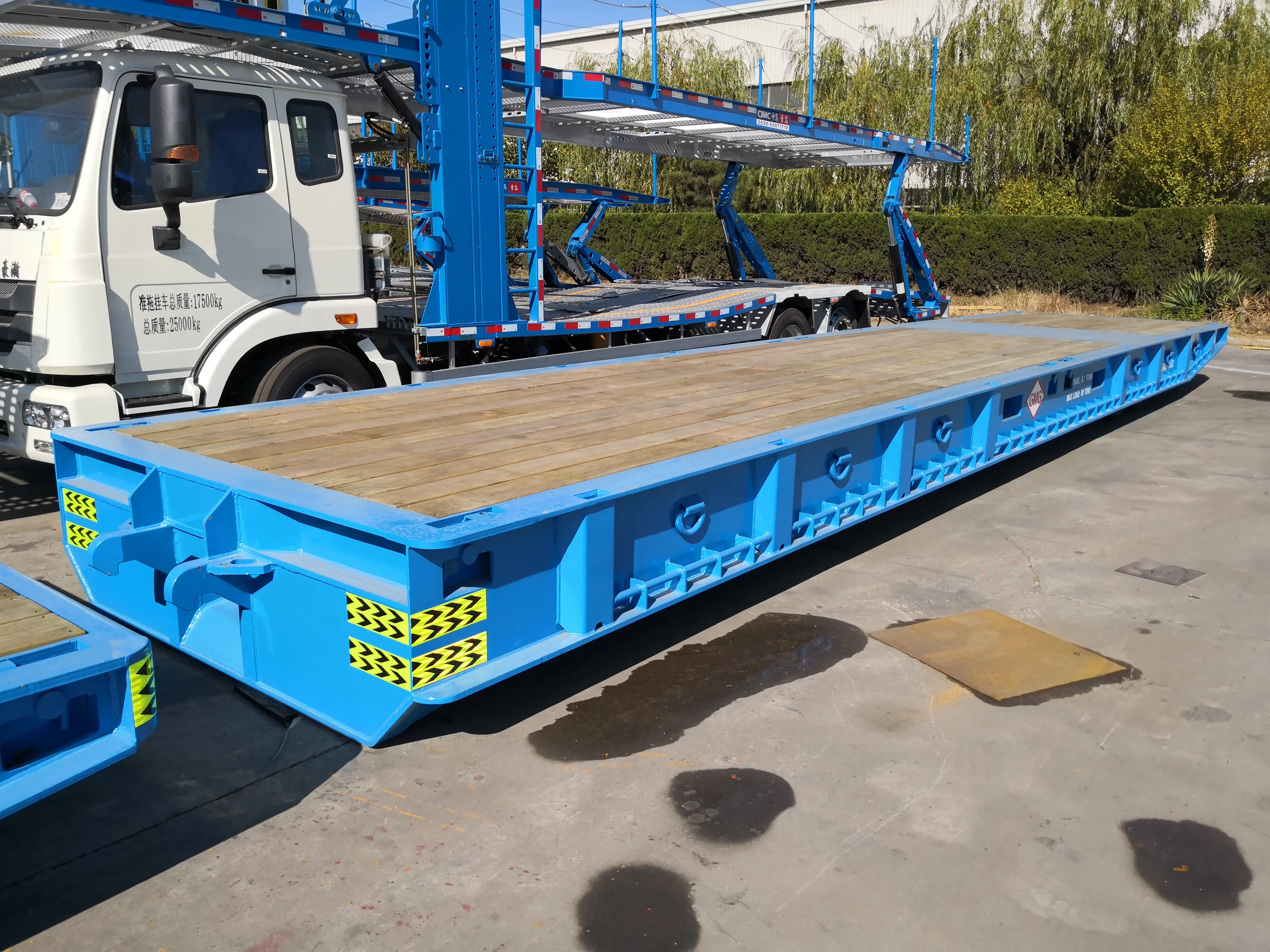 China-Made CIMC Mafi Container Flatbed Semi-Trailer Gooseneck New Steel Model 120000kg Payload for Container Loose Cargo