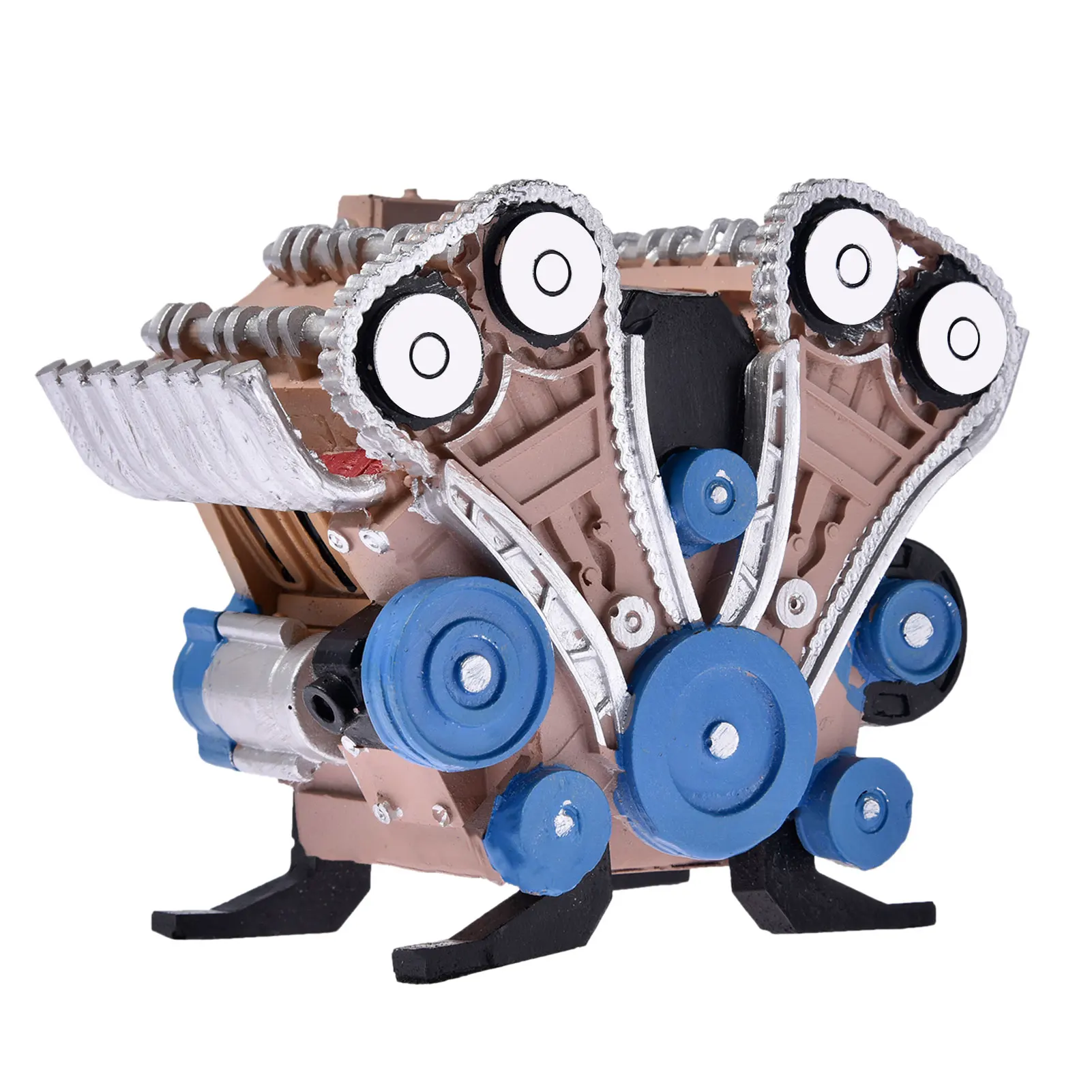 Model Engine Building Kit 4 Cylinder Full Metal Car Engine Assembly Kit