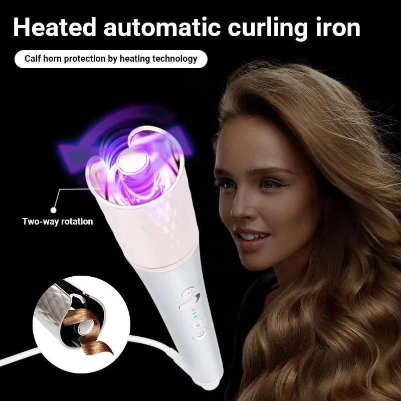 Automatic Hair Curling Iron With Ceramic Ionic Barrel Smart Antistuck