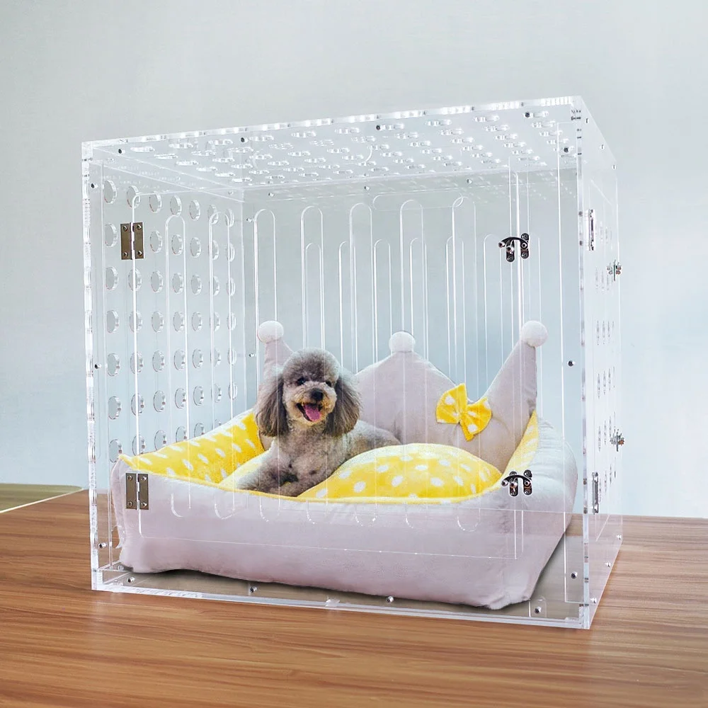 clear acrylic dog crate