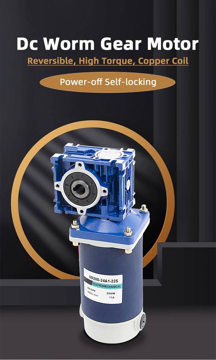 PMSM Motor With Worm Gear for Electric Vehicles for Caravan Electric Bed Lifting Fan Boat Electric Bicycle Commutation Brush