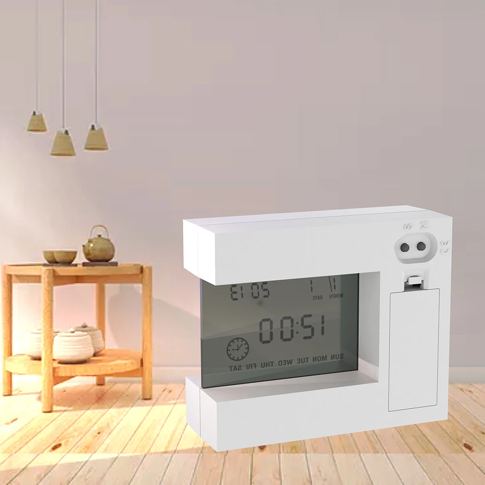 Hot Sell Modern Desk Lcd Digital Weather Alarm Clock With Flip Clock