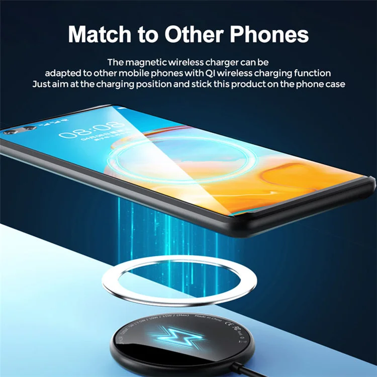 Магнитное кольцо-наклейка для телефона magsaf с беспроводной зарядкой, универсальный автомобильный держатель для телефона, металлическая пластина, магнитное зарядное устройство magsaf