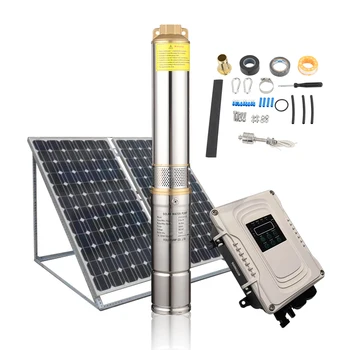 48v dc 80m max high lift head submersible stainless steel 1hp 750w solar energy water pump systems for irrigation