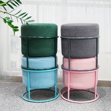 Custom 2026 Hot Selling Wholesale Cheap New Style Colorful Blue Stool Squares Storage Velvet Ottoman Stool