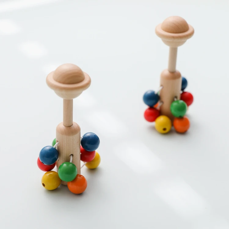 Новый продукт, цветная деревянная Радужная погремушка, детская игрушка, подарок, ручной захват, прорезыватель, погремушка, палочка