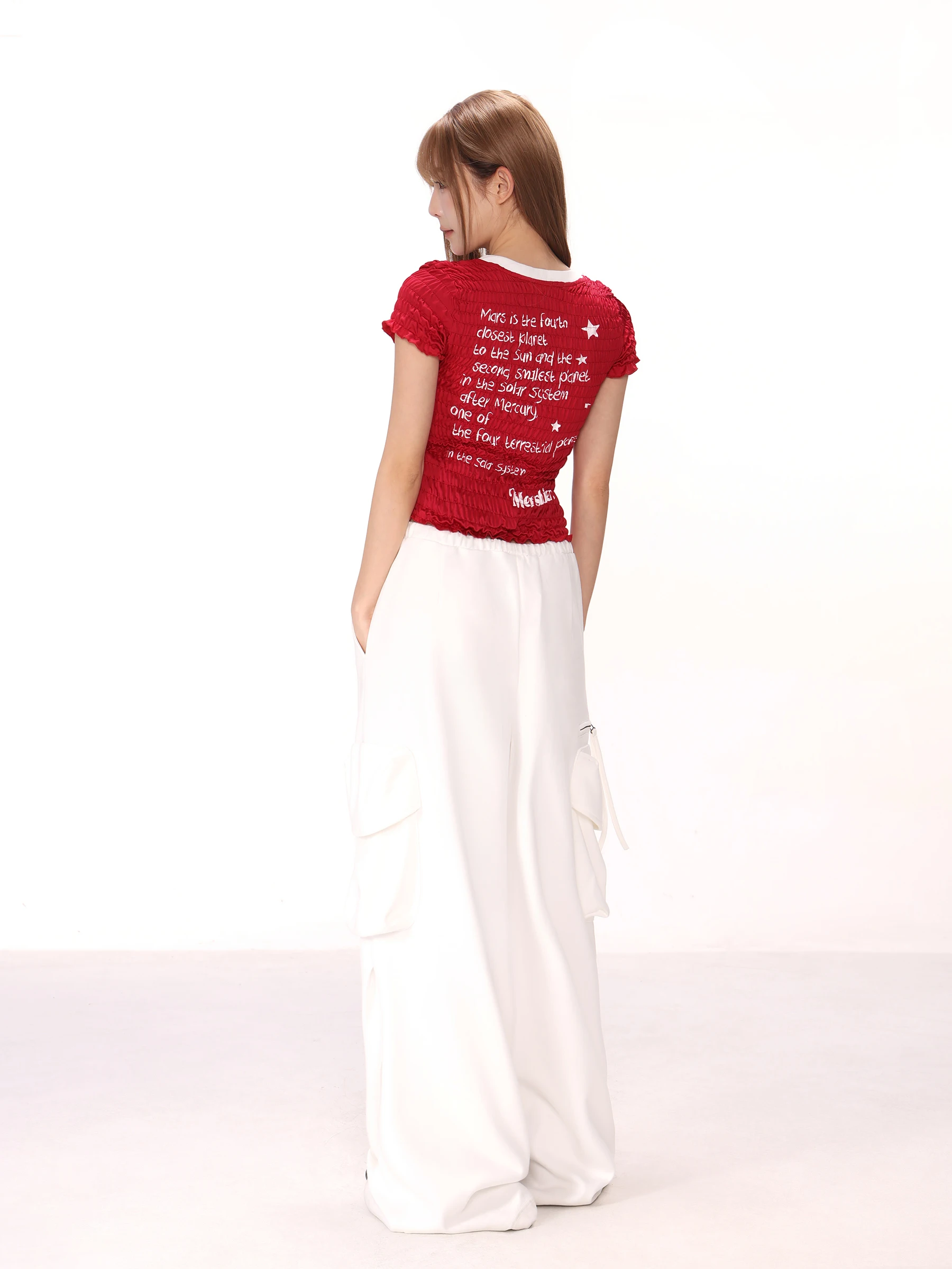 Custom Ruched Shirred Waist Y2K Amricain Women's 100% Polyester ...