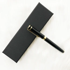 Wholesale Luxury Classic Black Metal Roller Pen with Custom Logo Office Supplies Promotion Metal Roller Pen Set with Box