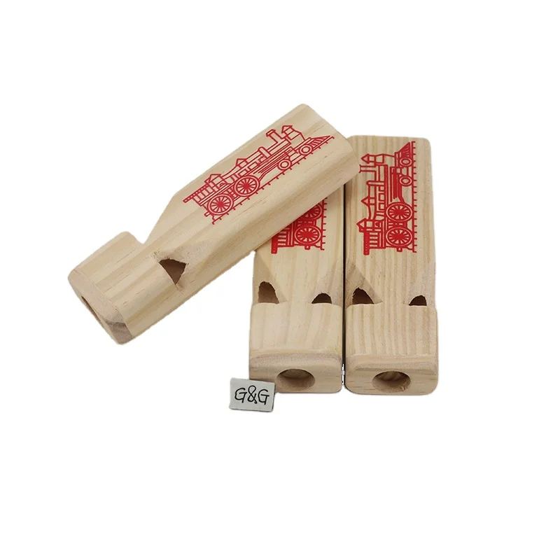 Детский деревянный игрушечный свисток с логотипом