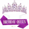 Mysterious purple crown and ribbon two-piece set