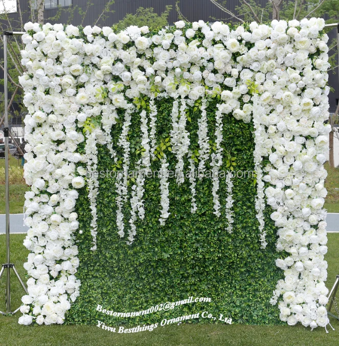 Fabric Cloth Baby Breath Roll Up Curtain Wall Wedding Artificial Silk