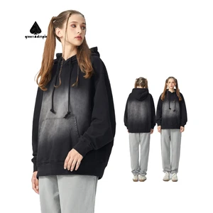 Custom Women's Hoodies 100% Cotton Heavy Weight Streetwear Hoodie Vintage 500gsm Acid Washed Hoodies for Women's