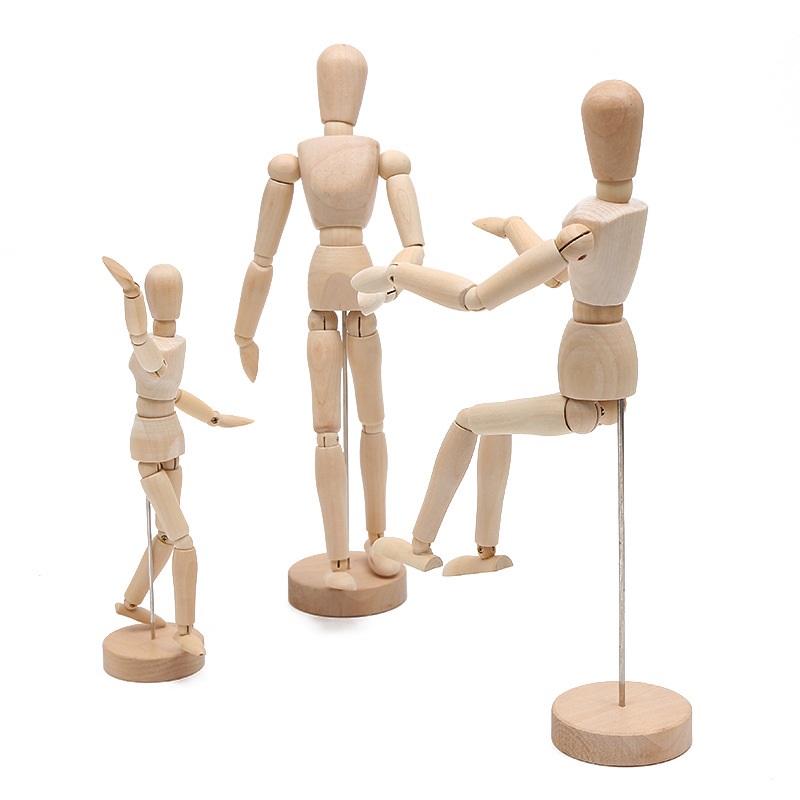 Poupée En Bois Fabriquée à La Main Mannequin Figurine Articulée En Bois
