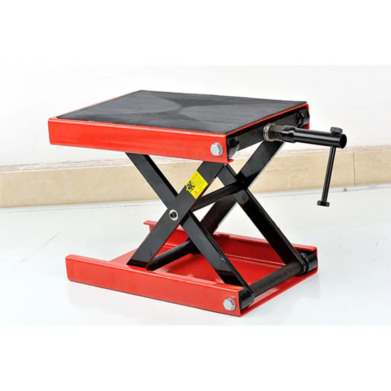 1100 Lb Capacity Steel Scissor Jack For Motorcycles & ATVs - Wide Deck Lift Stand (Manual, VH771US-RE)