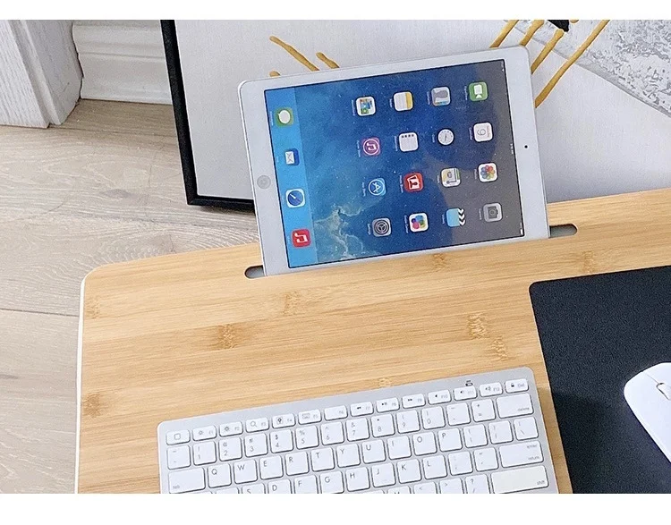 Портативный Бамбуковый поднос для ноутбука кровать диван стол с мягкой