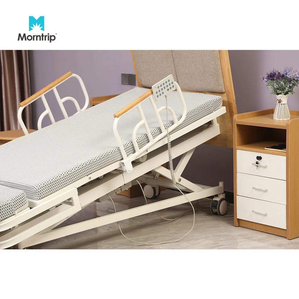 Morntrip Auto-Rotating Seat and Sleep Electric Remote Easy to Move Height Adjustable   Home Nursing Bed for Bedridden Patient