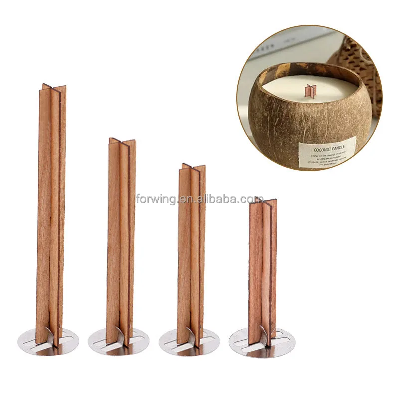 Smokeless Wooden Wicks with Booster Crackling Wood Wick with Metal Clips for Candle Making and DIY Candle Craft supplier
