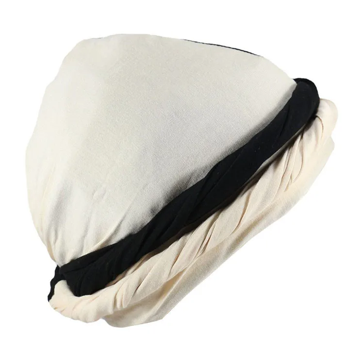 H162D New Design Fashion Adjustable Double Cotton Satin Ethnic Turban Head Wrap for Men