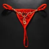 Red with golden rhinestone