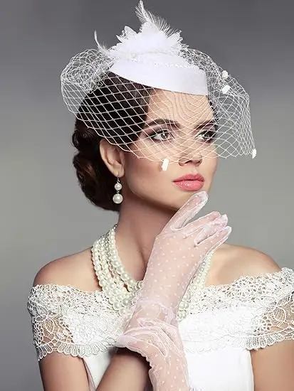 20s 50s Tea Party Hat Fascinator Hat for Women Funeral  display picture 1