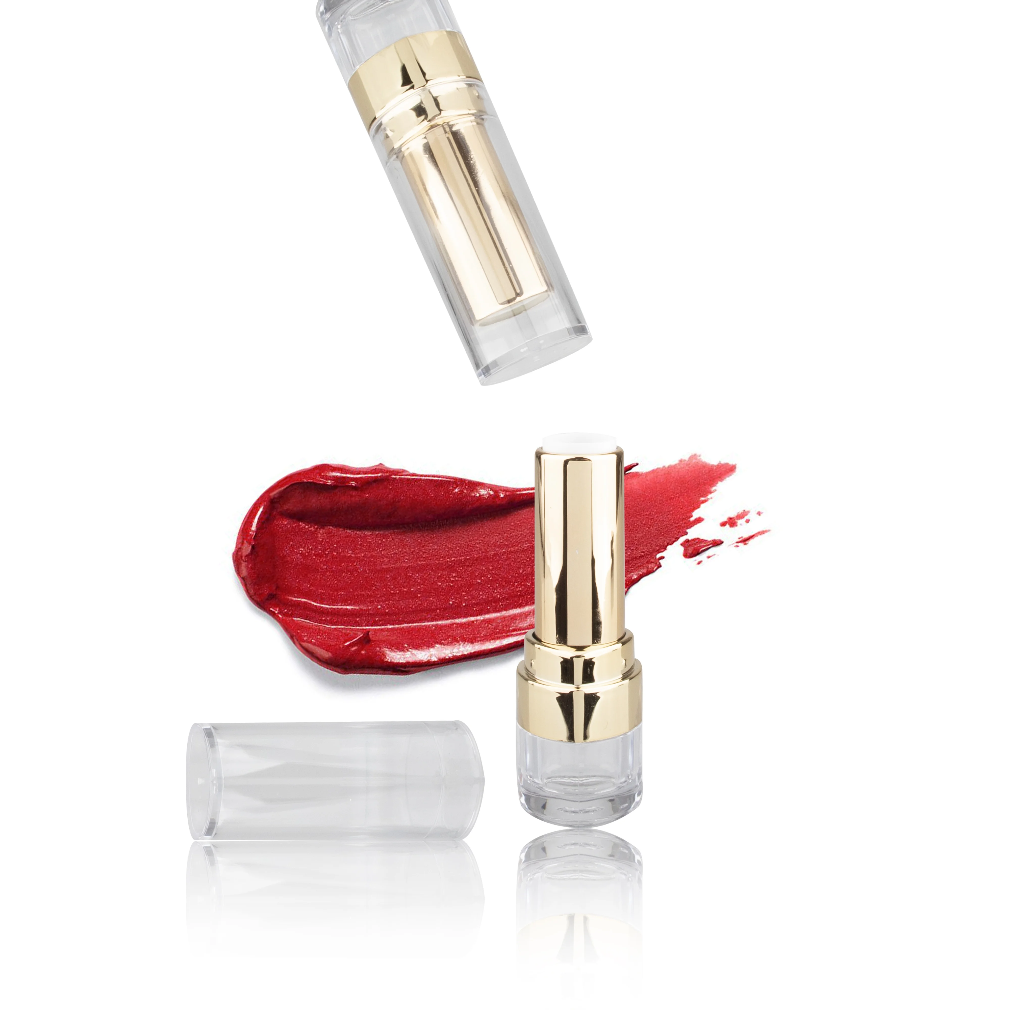 Make Your Own Lip Tube with Logo Printing Custom Empty Gold Lipstick Containers Clear Round Lip Balm Packaging Chinese Supplier