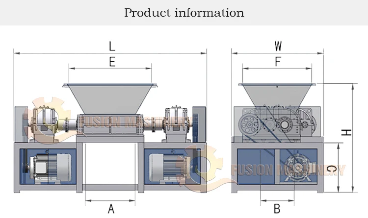 2t/h High Productivity Fabric Crusher Shredder/cloths Crusher Machine/waste Shredder