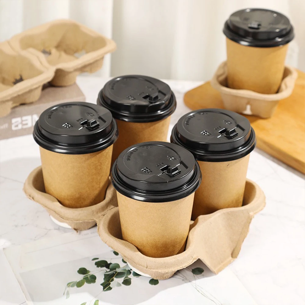 Takeaway Coffee Paper 2*2 Splittable Cup Carrier 4 Cups Coffee Paper ...