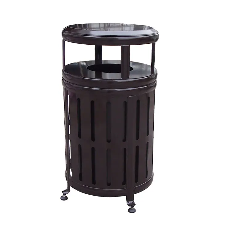 New Design Outdoor Creative Metal Garbage Trash Can Outside Garden Street Cute Recycle Waste Bin Public Commercial Steel Dustbin