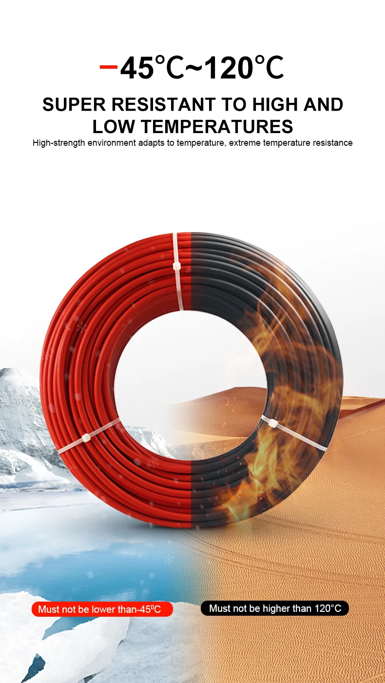 pv cable 6mm 800V 1000V 1200V 1.5mm cable electrical cable wire wire 25 years product lifetime