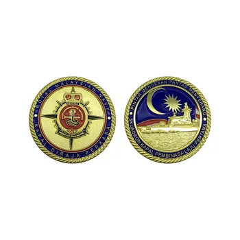 Custom Made In the name of the Ship KD PERDANA Enamel Double Side 3D Gold Plating Malaysia Ship 3513 Metal Medal Challenge Coin