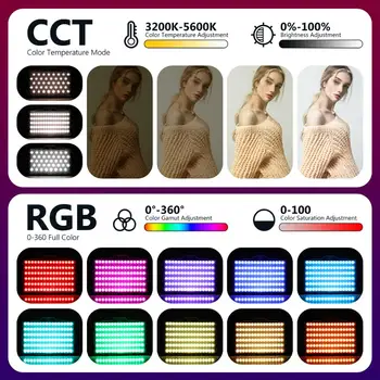 Neewer RGB Video Light With APP Control,Led Camera Light CRI95+ Dimmable for YouTube DSLR Camera Camcorder Photo Lighting,RGB176 detail image